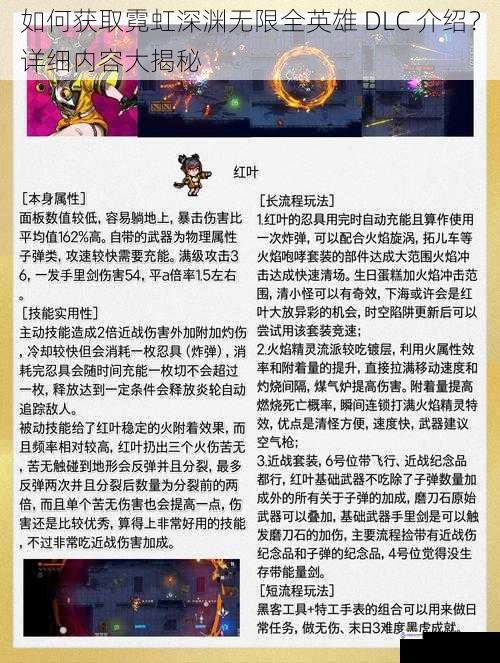 如何获取霓虹深渊无限全英雄 DLC 介绍?详细内容大揭秘