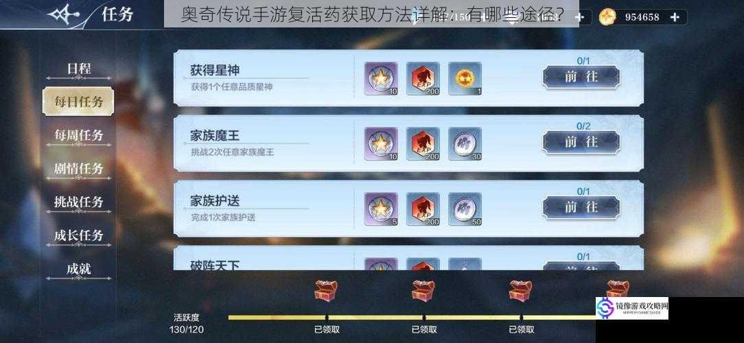奥奇传说手游复活药获取方法详解:有哪些途径?