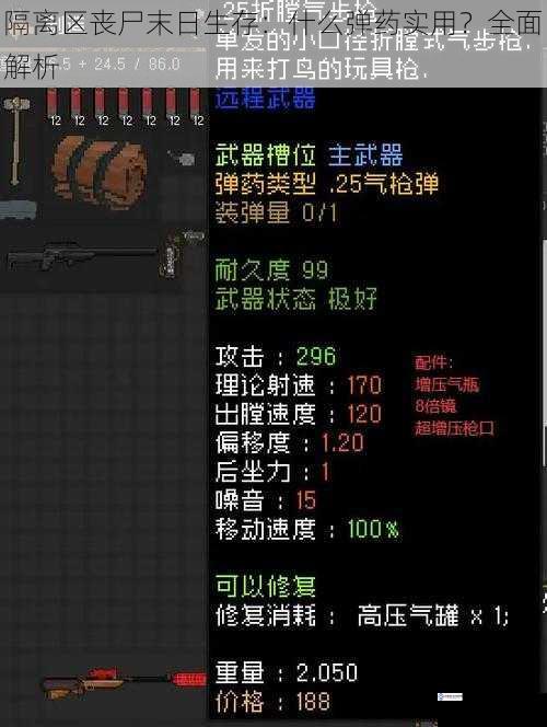 隔离区丧尸末日生存:什么弹药实用?全面解析