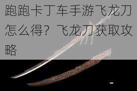 跑跑卡丁车手游飞龙刀怎么得?飞龙刀获取攻略