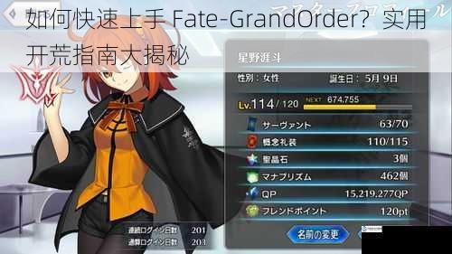 如何快速上手 Fate-GrandOrder?实用开荒指南大揭秘