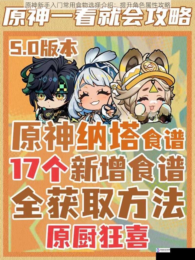原神新手入门常用食物选择介绍:提升角色属性攻略