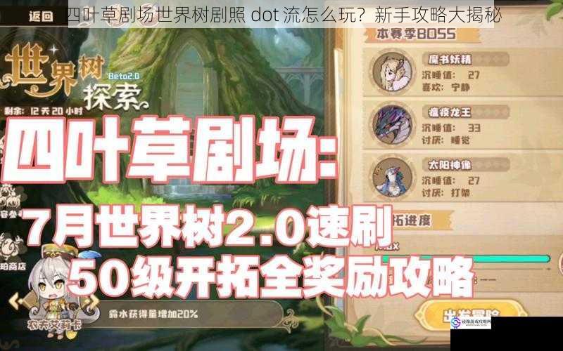 四叶草剧场世界树剧照 dot 流怎么玩?新手攻略大揭秘