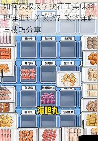 如何获取汉字找茬王美味料理详细过关攻略?攻略详解与技巧分享