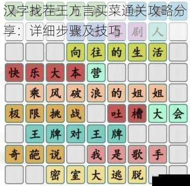 汉字找茬王方言买菜通关攻略分享:详细步骤及技巧