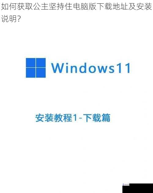 如何获取公主坚持住电脑版下载地址及安装说明?