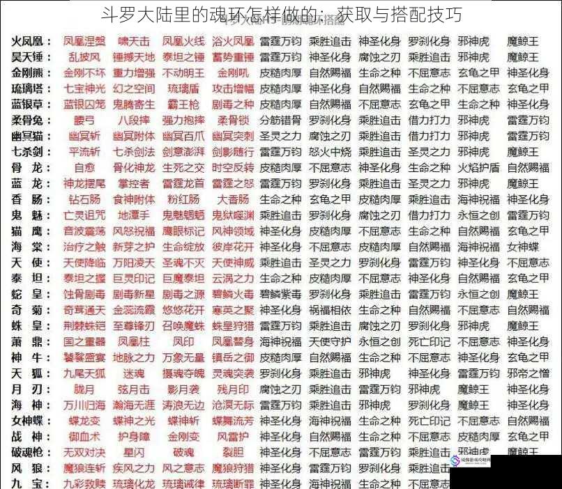 斗罗大陆里的魂环怎样做的:获取与搭配技巧