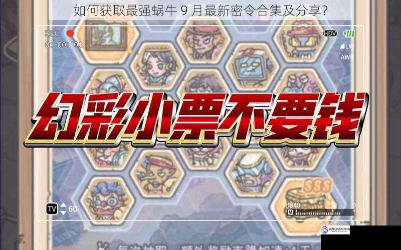 如何获取最强蜗牛 9 月最新密令合集及分享?