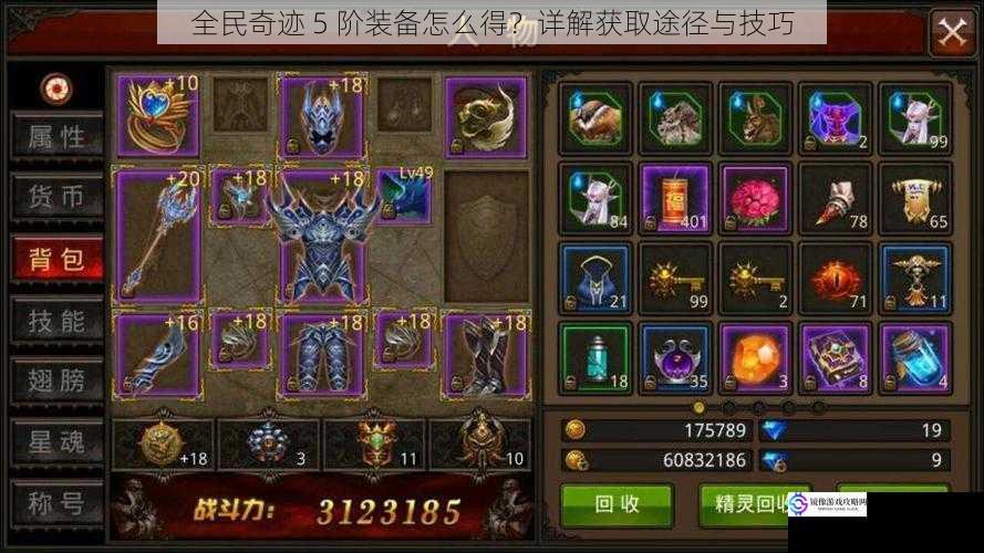 全民奇迹 5 阶装备怎么得?详解获取途径与技巧