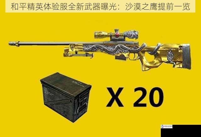 和平精英体验服全新武器曝光:沙漠之鹰提前一览