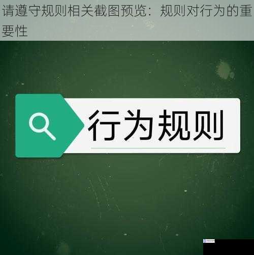 请遵守规则相关截图预览:规则对行为的重要性