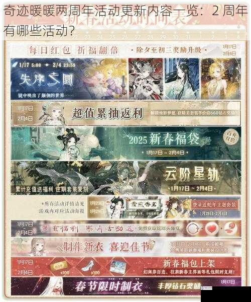 奇迹暖暖两周年活动更新内容一览:2 周年有哪些活动?