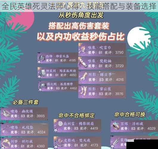 全民英雄死灵法师心得:技能搭配与装备选择