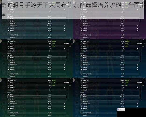 秦时明月手游天下大同布阵装备选择培养攻略:全面指南