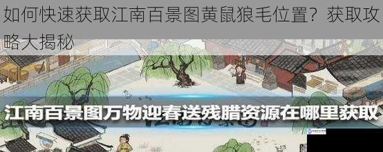 如何快速获取江南百景图黄鼠狼毛位置?获取攻略大揭秘