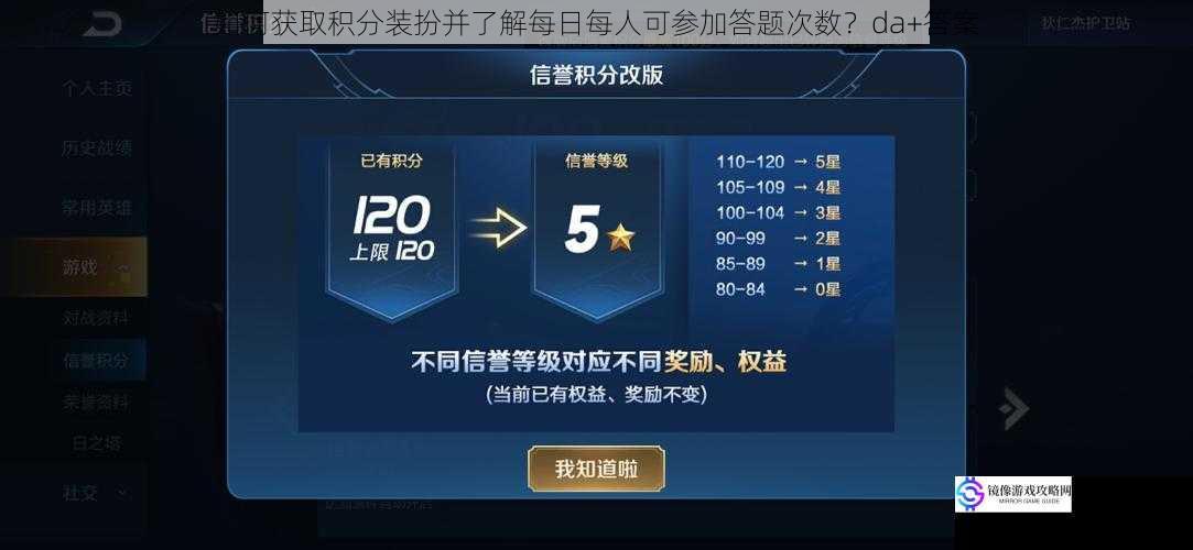 如何获取积分装扮并了解每日每人可参加答题次数?da+答案