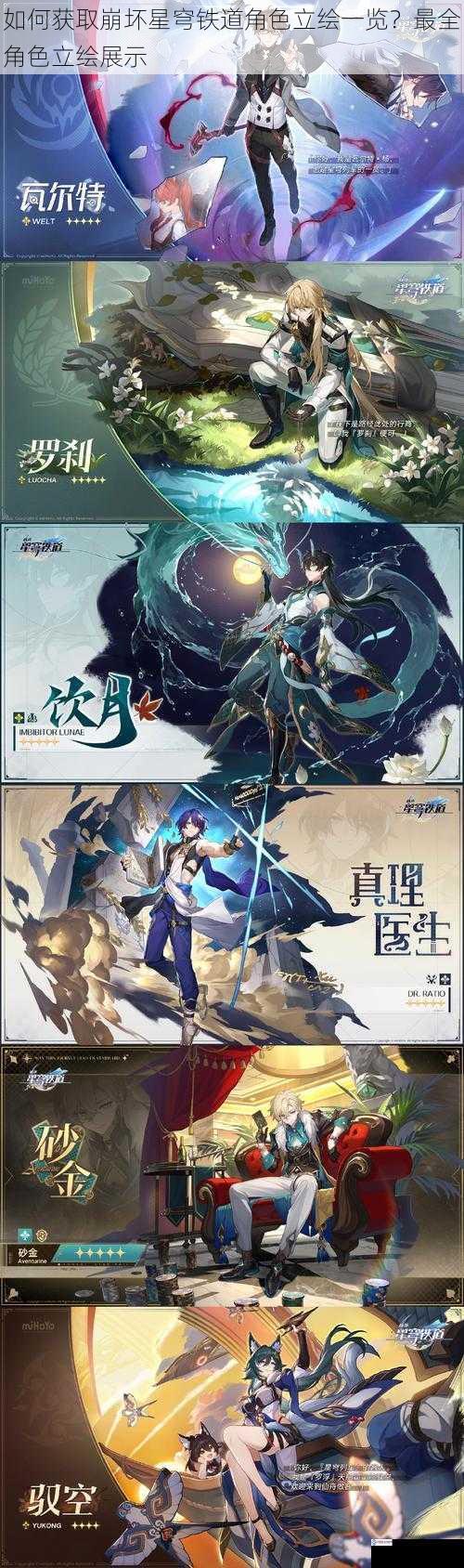 如何获取崩坏星穹铁道角色立绘一览?最全角色立绘展示