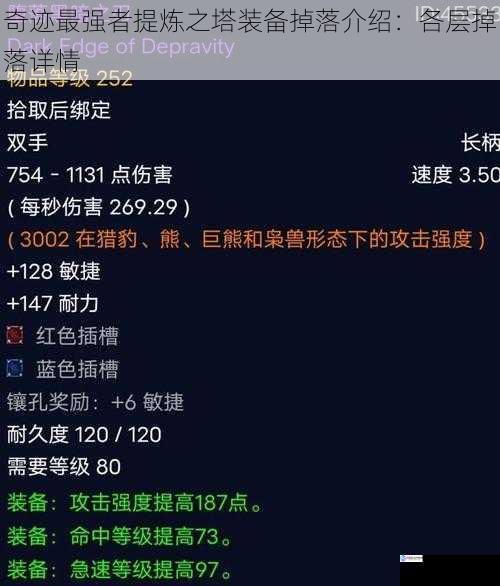 奇迹最强者提炼之塔装备掉落介绍:各层掉落详情