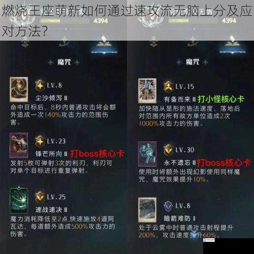 卡牌选择与搭配