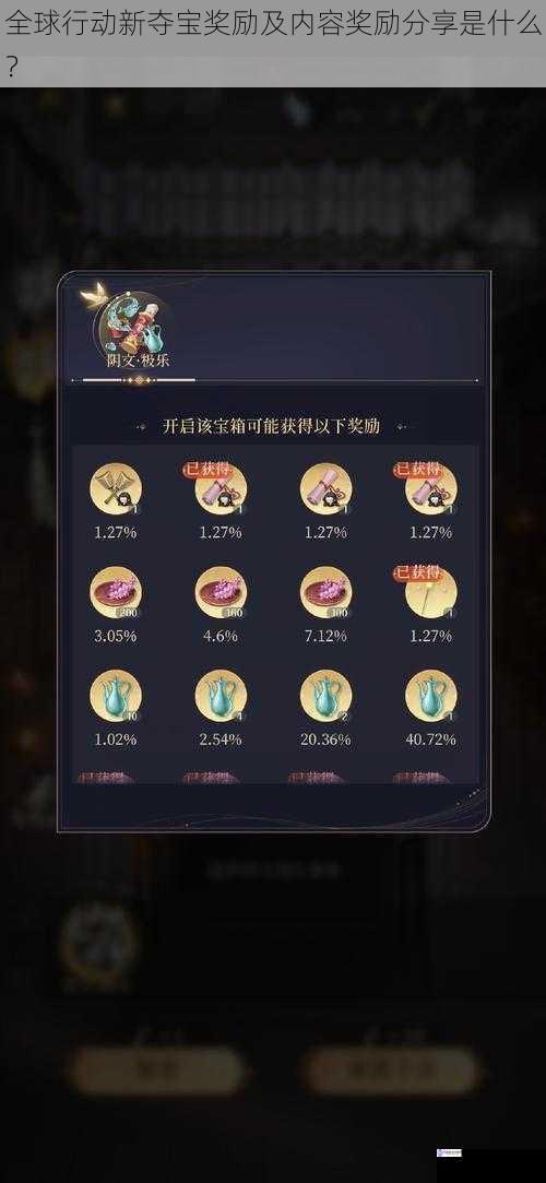 夺宝奖励的种类与获取方式