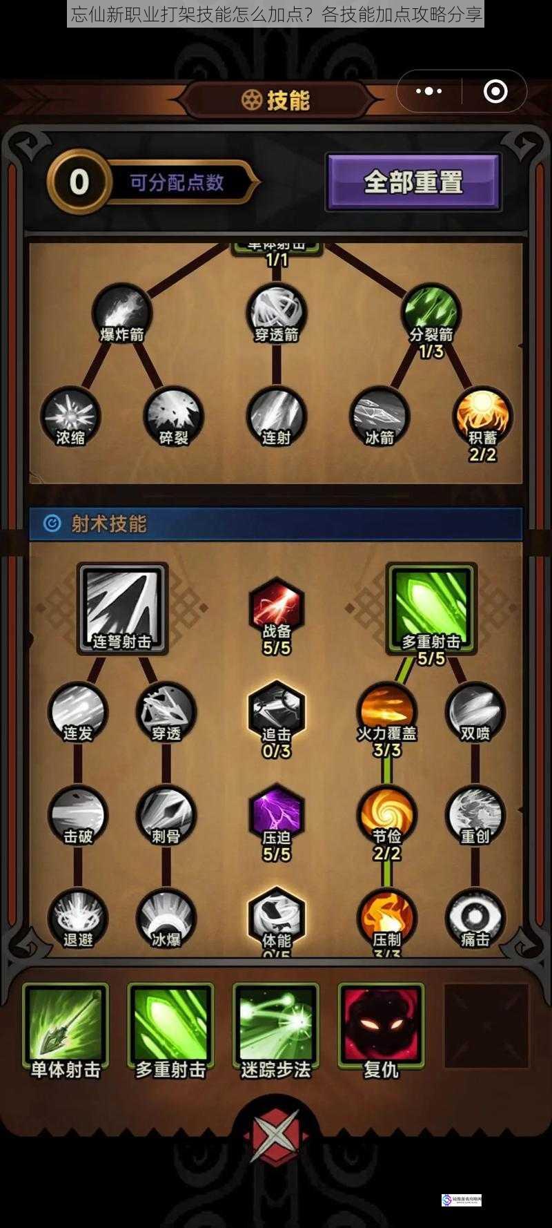 技能特点决定加点方向