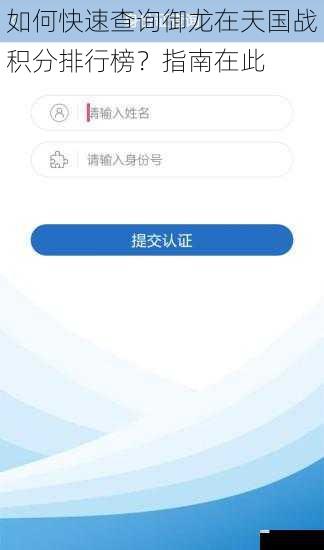 游戏内查询界面