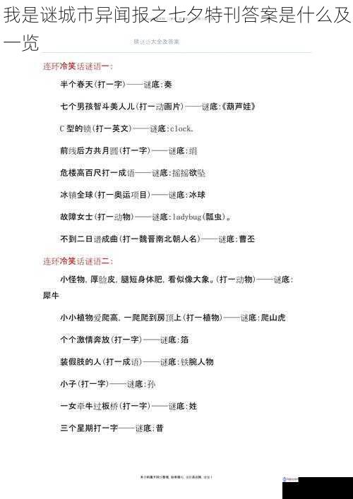 谜题类型及特点