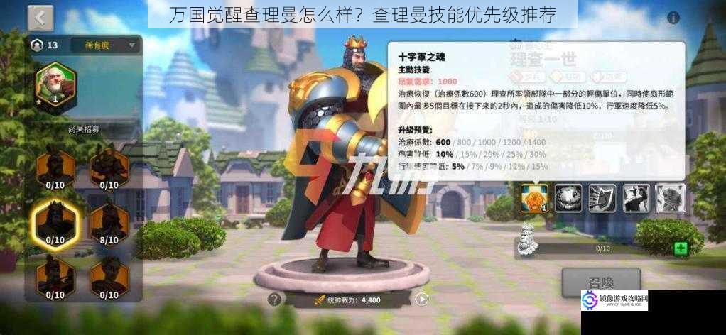 万国觉醒查理曼怎么样?查理曼技能优先级推荐