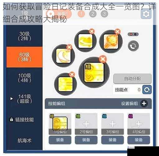 如何获取冒险日记装备合成大全一览图?详细合成攻略大揭秘