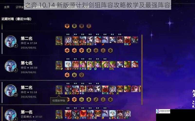云顶之弈 10.14 新版源计划剑狙阵容攻略教学及最强阵容推荐