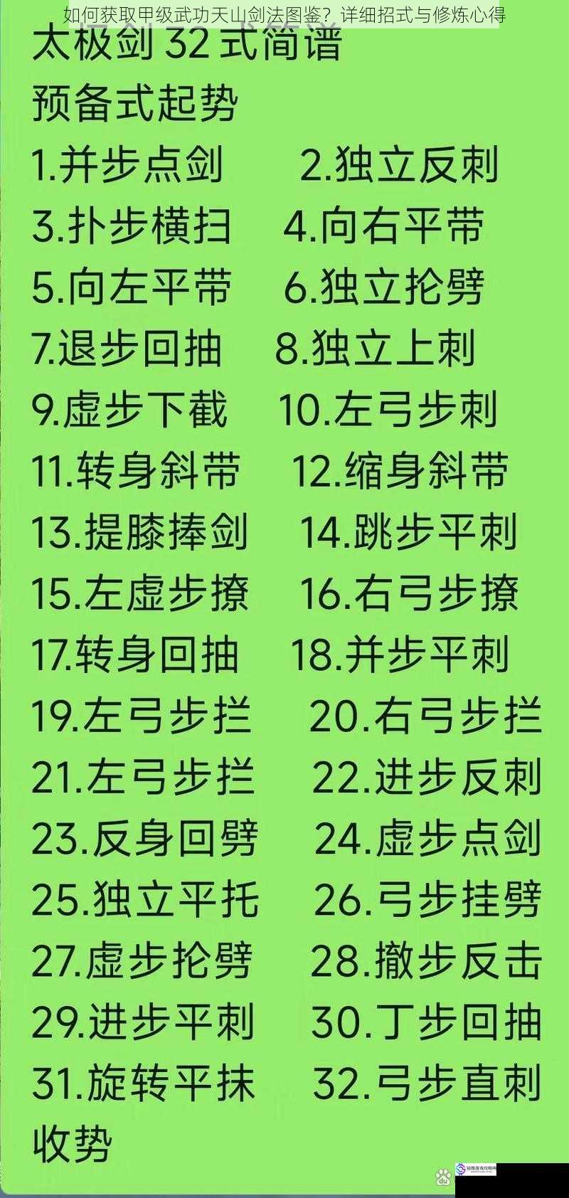 如何获取甲级武功天山剑法图鉴?详细招式与修炼心得