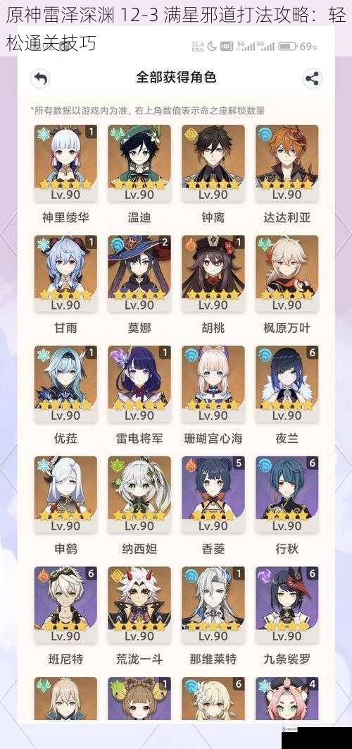 原神雷泽深渊 12-3 满星邪道打法攻略:轻松通关技巧