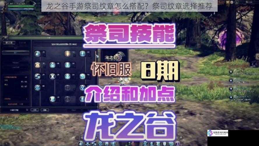 龙之谷手游祭司纹章怎么搭配?祭司纹章选择推荐