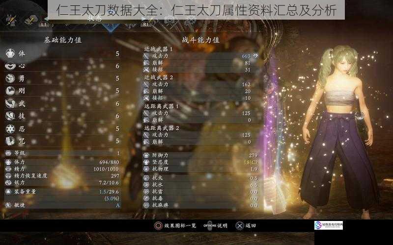 仁王太刀数据大全:仁王太刀属性资料汇总及分析