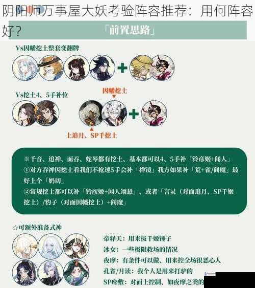 阴阳师万事屋大妖考验阵容推荐:用何阵容好?