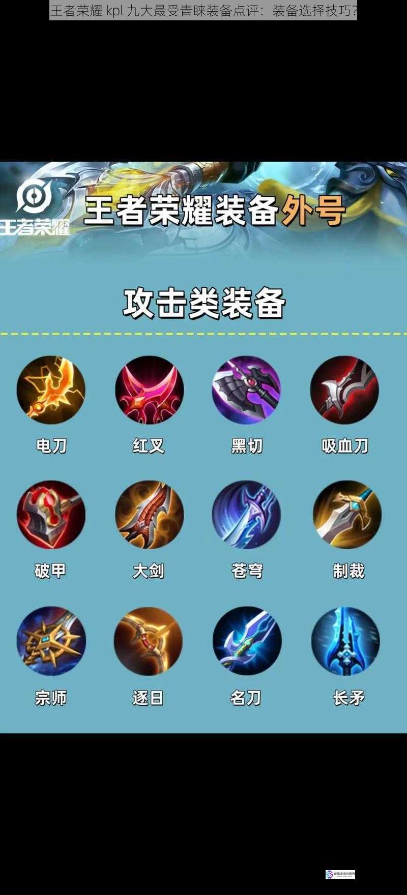 王者荣耀 kpl 九大最受青睐装备点评:装备选择技巧?
