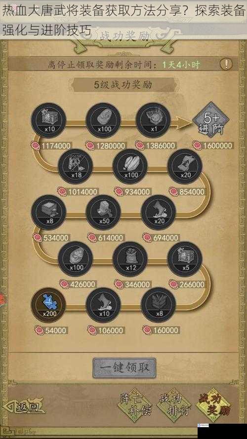 热血大唐武将装备获取方法分享?探索装备强化与进阶技巧