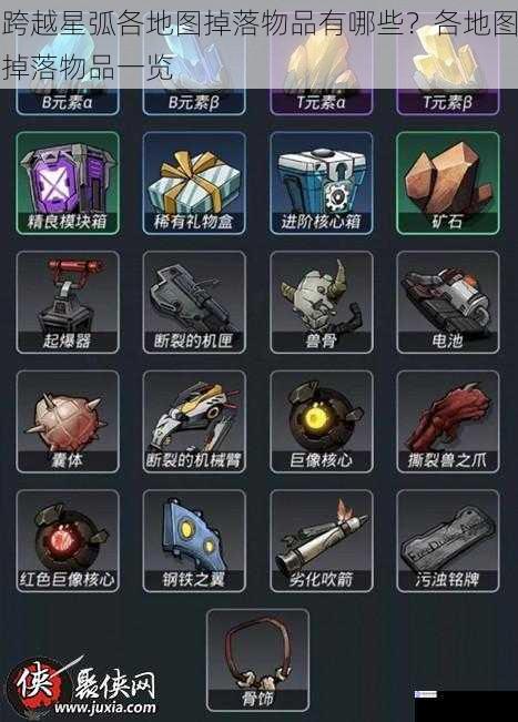 跨越星弧各地图掉落物品有哪些?各地图掉落物品一览