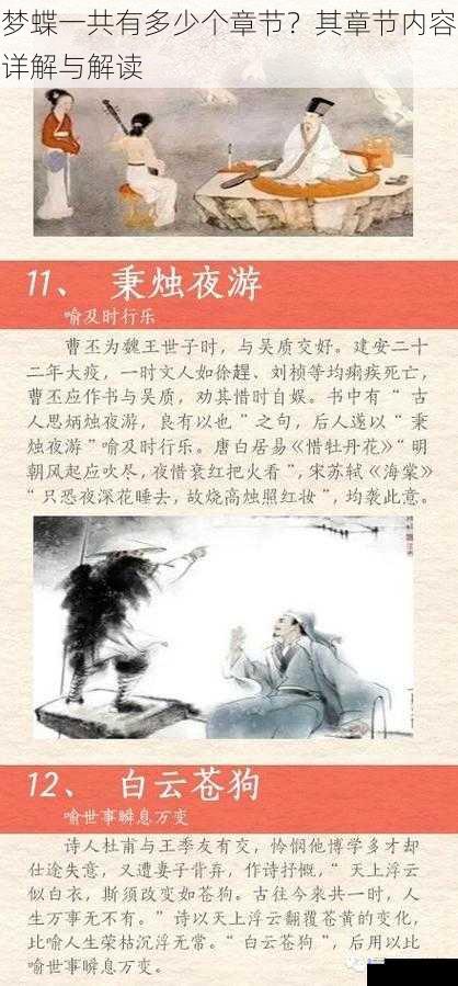 梦蝶一共有多少个章节?其章节内容详解与解读