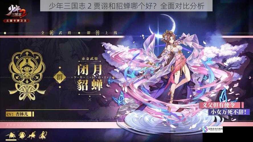 少年三国志 2 贾诩和貂蝉哪个好?全面对比分析