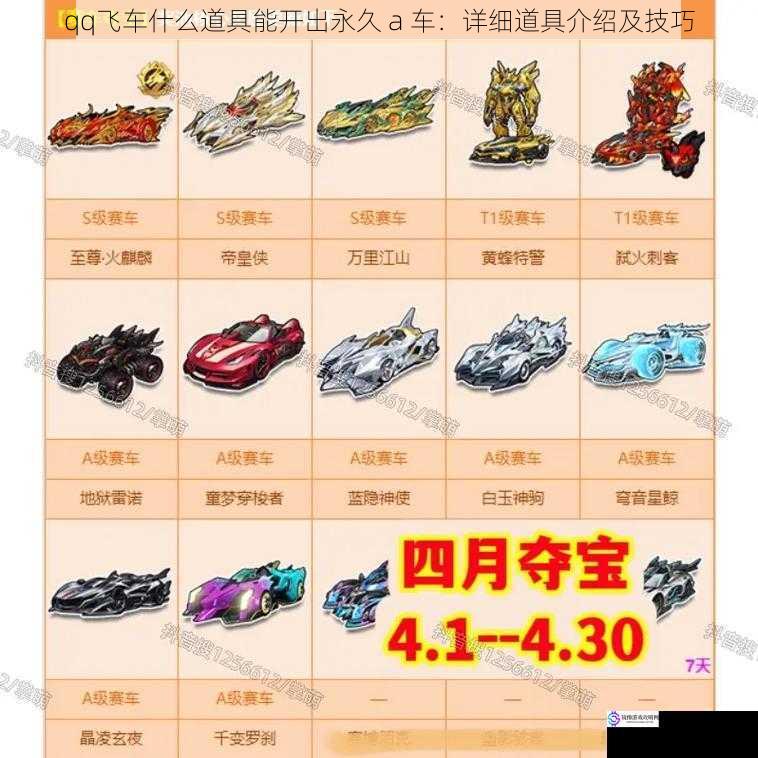 qq飞车什么道具能开出永久 a 车:详细道具介绍及技巧