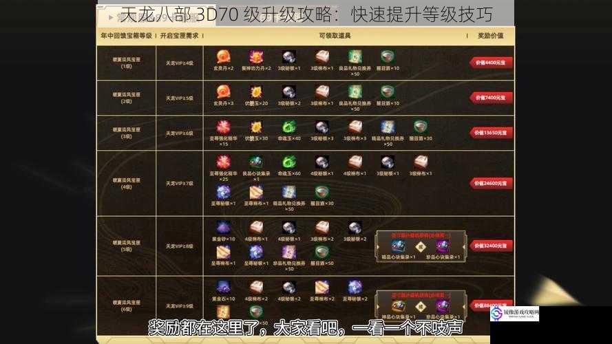 天龙八部 3D70 级升级攻略:快速提升等级技巧