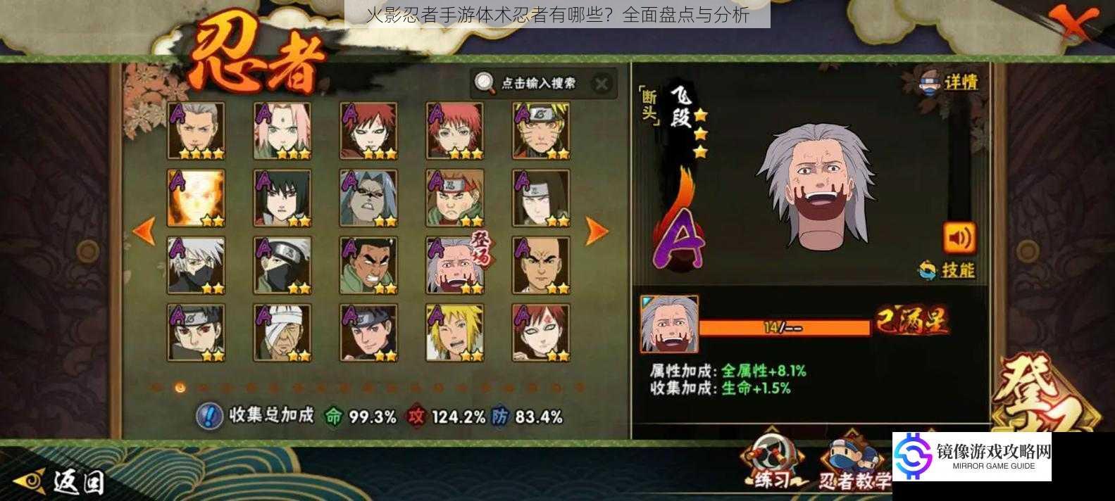 火影忍者手游体术忍者有哪些?全面盘点与分析