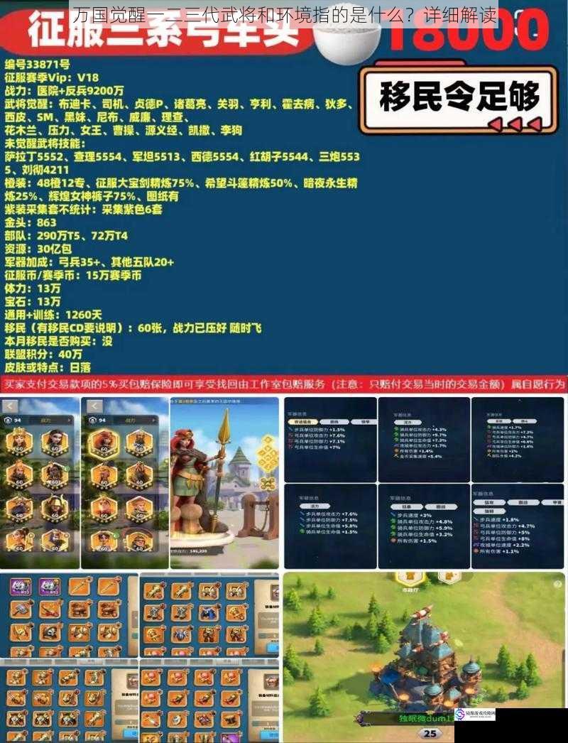 万国觉醒一二三代武将和环境指的是什么?详细解读
