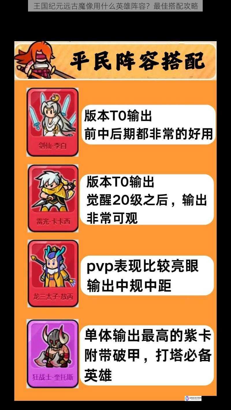 王国纪元远古魔像用什么英雄阵容?最佳搭配攻略