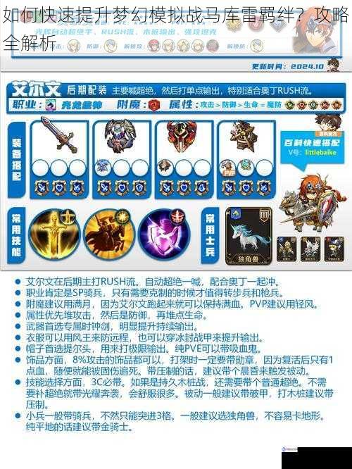 如何快速提升梦幻模拟战马库雷羁绊?攻略全解析