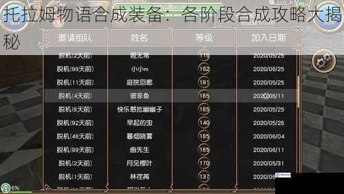 托拉姆物语合成装备:各阶段合成攻略大揭秘