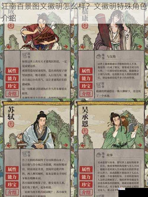 江南百景图文徽明怎么样?文徽明特殊角色介绍