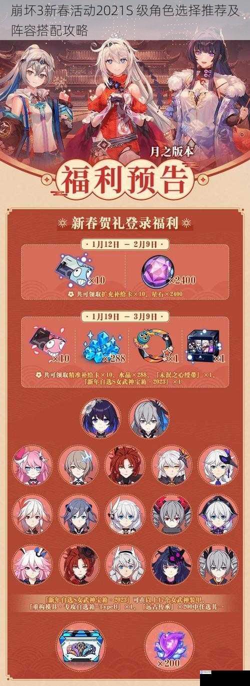 崩坏3新春活动2021S 级角色选择推荐及阵容搭配攻略