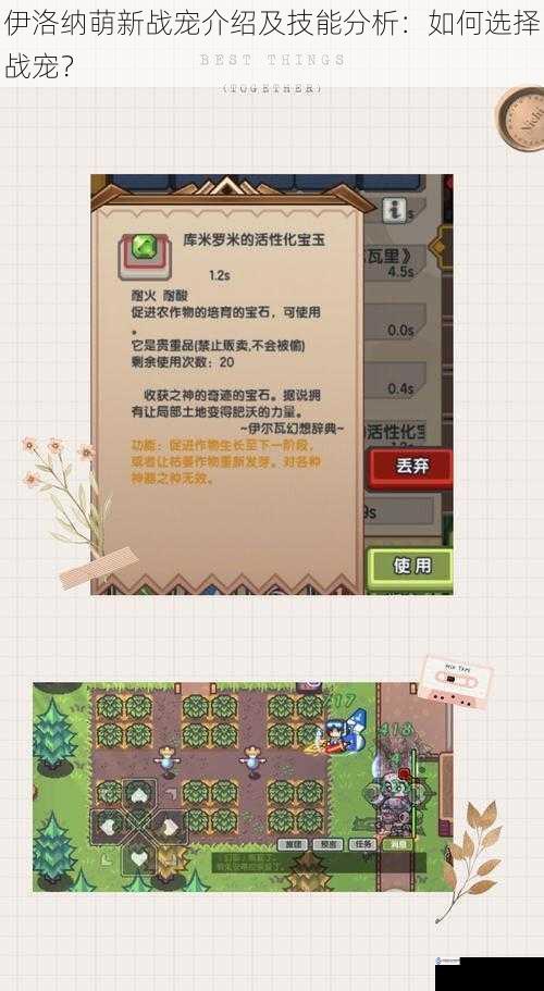 伊洛纳萌新战宠介绍及技能分析:如何选择战宠?
